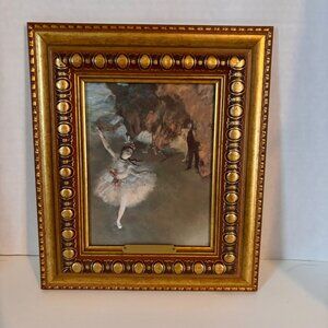 Edgar Degas "L'Etoile" Textured 3D Print - Ornate Gold Wood Frame 10.5x12 inches